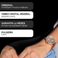 Relógio Champion Ana Hickmann Couro Marrom AH28160Z Colar e Brincos - 3