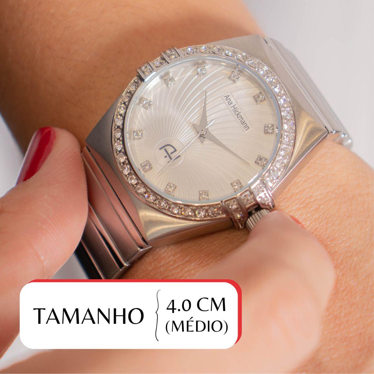 Relógio Champion Ana Hickmann Analógico Prata AH28188Q Kit Colar e Brincos - 2
