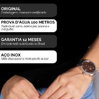 Relógio Feminino Champion Ana Hickmann Analógico Prata AH29016R Calendário Colar e Brincos - 3