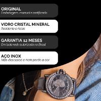 Relógio Champion Ana Hickmann Couro Preto AH28160T Colar e Brincos - 3