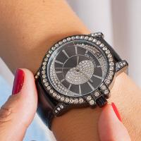 Relógio Champion Ana Hickmann Couro Preto AH28160T Colar e Brincos