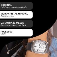 Relógio Feminino Champion Ana Hickmann Couro Cristais AH20177Q Colar e Brincos - 3