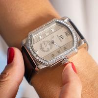 Relógio Feminino Champion Ana Hickmann Couro Cristais AH20177Q Colar e Brincos