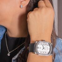 Relógio Feminino Champion Ana Hickmann Couro Cristais AH20177Q Colar e Brincos - 6