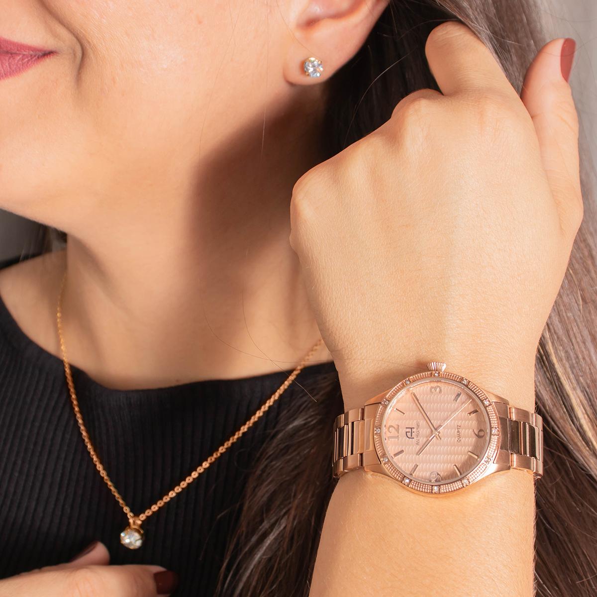 Kit Relógio Feminino Champion Ana Hickmann Analógico Rosé AH29052X A Prova D'Àgua - 5