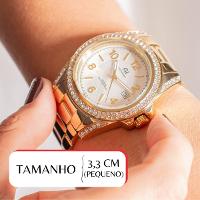 Relógio Feminino Champion Ana Hickmann Analógico Dourado A Prova D'Água AH20159H Cristais Colar e Brincos - 2