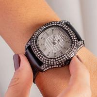 Relógio Champion Ana Hickmann Analógico Couro Preto Cristais AH28213Q Kit Colar e Brincos - 5