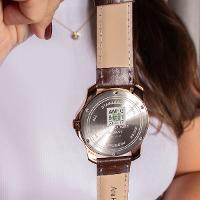 Relógio Feminino Champion Ana Hickmann Couro Marrom Cristais AH28277B Colar e Brincos - 6