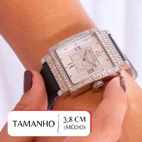Relógio Feminino Champion Ana Hickmann Couro Preto AH28446Q Colar e Brincos - 2