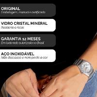 Relógio Feminino Champion Ana Hickmann Prata AH28455Q Colar e Brincos - 3