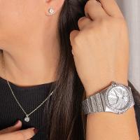 Relógio Feminino Champion Ana Hickmann Prata AH28455Q Colar e Brincos