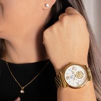 Relógio Feminino Champion Ana Hickmann Dourado AH29007H Colar e Brincos