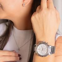 Relógio Feminino Champion Ana Hickmann Cronógrafo Couro AH30004K Colar e Brincos