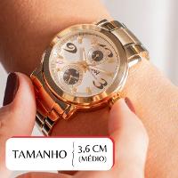 Relógio Feminino Champion Ana Hickmann Dourado AH30291H MultiFunção Colar e Brincos - 2