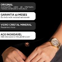 Kit Relógio Feminino Champion Ana Hickmann Analógico Dourado AH20015H Cristais - 3