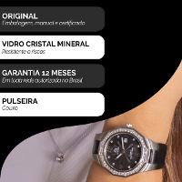 Relogio Feminino Champion Ana Hickmann Couro Preto Social Cristais AH20033T - 3