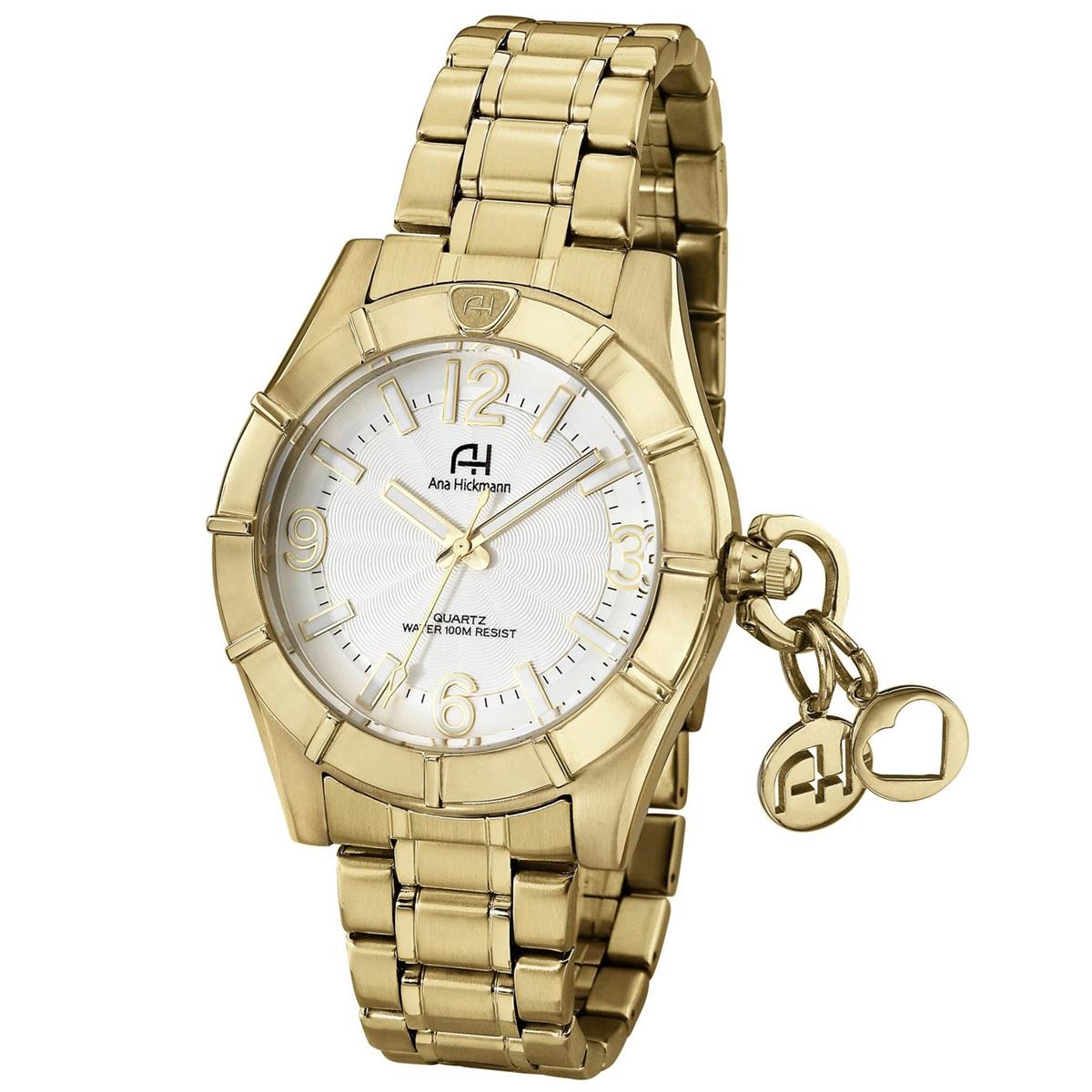 Relógio Feminino Champion Ana Hickmann Dourado AH20060H Colar e Brincos - 1