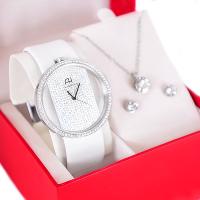 Kit Relógio Feminino Champion Ana Hickmann Analógico Couro Preto AH28473Q Cristais - 1