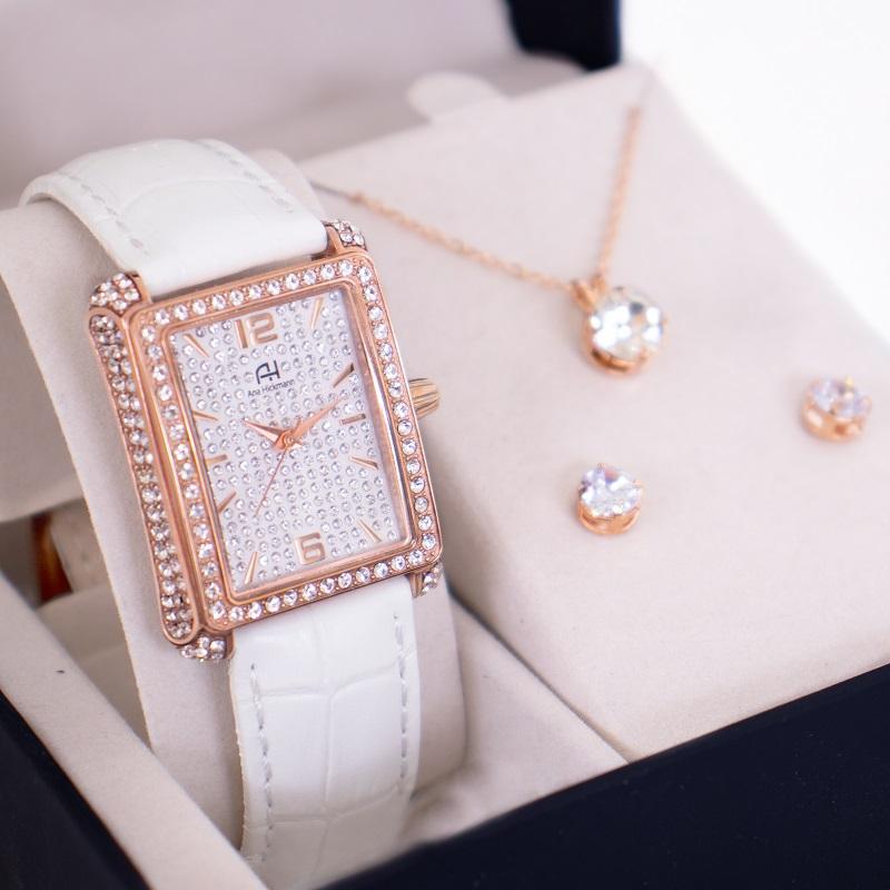 Relógio Feminino Champion Ana Hickmann Analógico Couro AH28428S Kit Colar e Brincos - 1