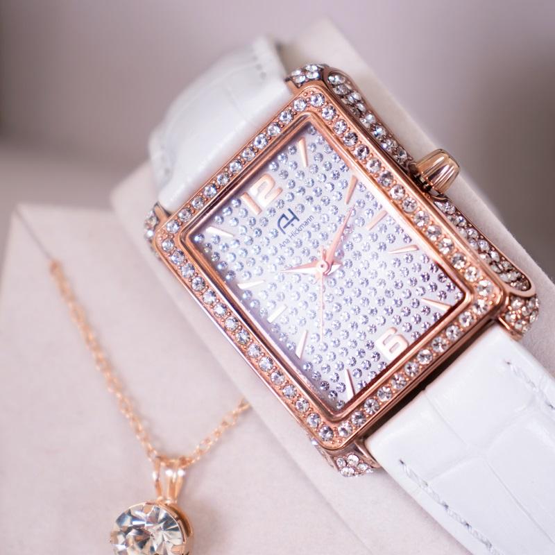 Relógio Feminino Champion Ana Hickmann Analógico Couro AH28428S Kit Colar e Brincos - 4