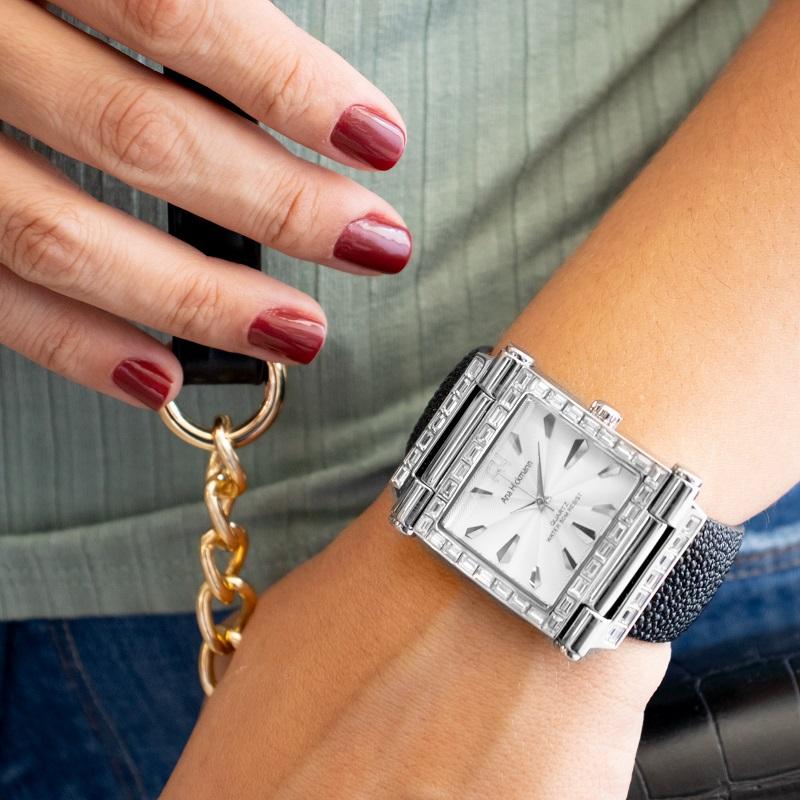 Relógio Feminino Champion Ana Hickmann Quadrado AH20051Q Kit Colar e Brincos - 2