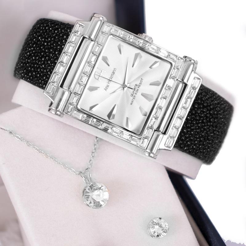 Relógio Feminino Champion Ana Hickmann Quadrado AH20051Q Kit Colar e Brincos - 5