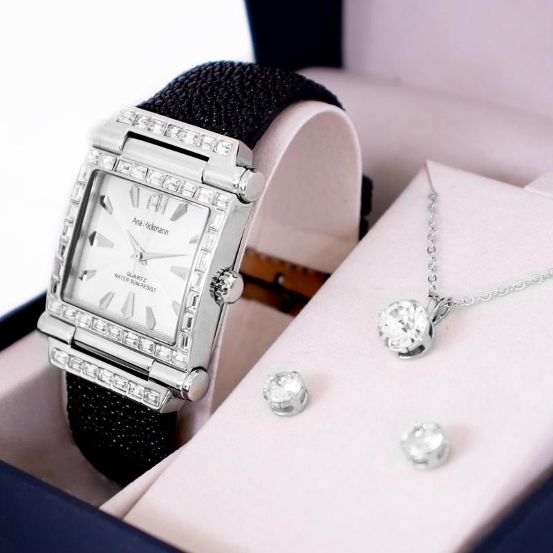 Relógio Feminino Champion Ana Hickmann Quadrado AH20051Q Kit Colar e Brincos - 6