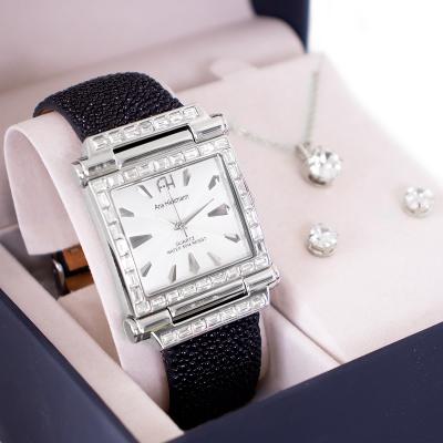 Relógio Feminino Champion Ana Hickmann Quadrado AH20051Q Kit Colar e Brincos