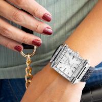 Relógio Feminino Champion Ana Hickmann Quadrado AH20051Q Kit Colar e Brincos - 2