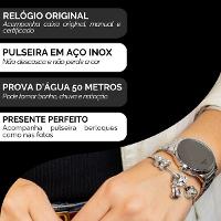 Relógio Feminino Champion Digital Espelhado Prata CH40147S + Pulseira Berloques - 3