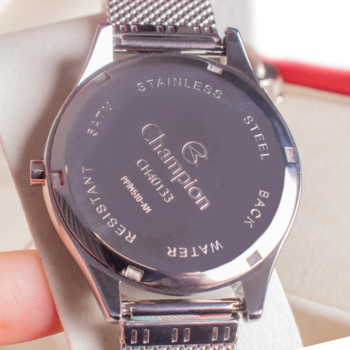 Relógio Feminino Prata Champion Digital Espelhado CH40133S + Pulseira Berloques - 6