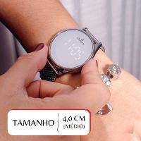 Relógio Feminino Prata Champion Digital Espelhado CH40133S + Pulseira Berloques - 2