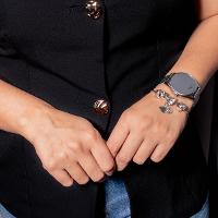 Relógio Feminino Prata Champion Digital Espelhado CH40133S + Pulseira Berloques - 5