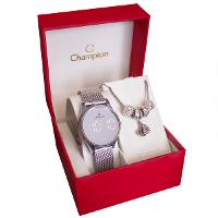 Relógio Feminino Prata Champion Digital Espelhado CH40133S + Pulseira Berloques - 8