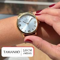 Relógio Champion Feminino Dourado Prova D´Agua + Kit de Brincos e Colar Garantia De Um Ano - 2