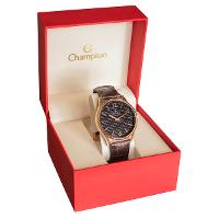 Relógio Masculino Champion Casual Couro Marrom Social Luxo CN21443U - 1