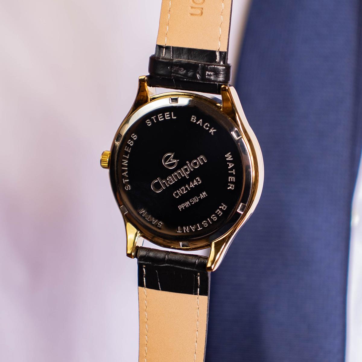 Relógio Masculino Champion Casual Couro Preto Social Luxo CN21443P - 5