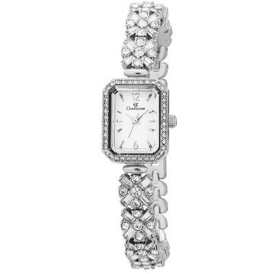 Relógio Feminino Champion Prata Pequeno Luxo CF24715Q + Brincos