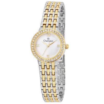 Relógio Feminino Champion Bicolor Pequeno Luxo CF25312S + Brincos