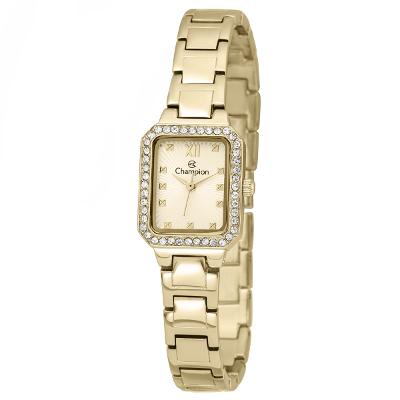 Relógio Feminino Champion Dourado Pequeno Luxo CF25465G + Brincos