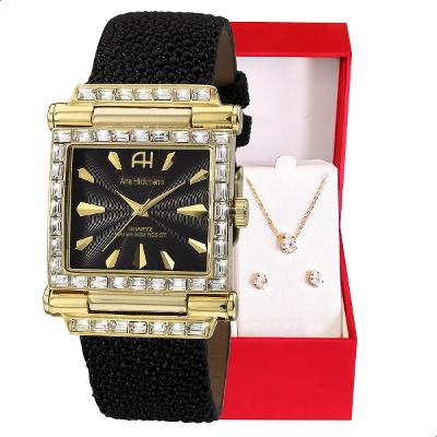 Relógio Feminino Champion Ana Hickmann Quadrado AH20051P Kit Colar e Brincos