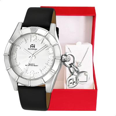 Relógio Feminino Champion Ana Hickmann Couro AH20060Q Colar e Brincos