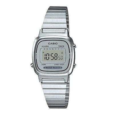 Relógio de Pulso Feminino Digital Vintage Prata Mini LA670WA-7DF