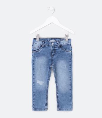 Calça Jogger Infantil em Jeans com Bolsos - Tam 1 a 5 Anos