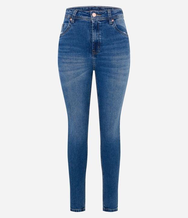Calça Skinny Jeans com Cintura Alta e Puídos nos Bolsos - 2