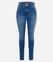 Calça Skinny Jeans com Cintura Alta e Puídos nos Bolsos - 2