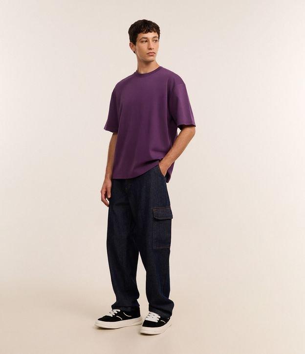 Calça Jeans Baggy com Bolsos Cargo - 2