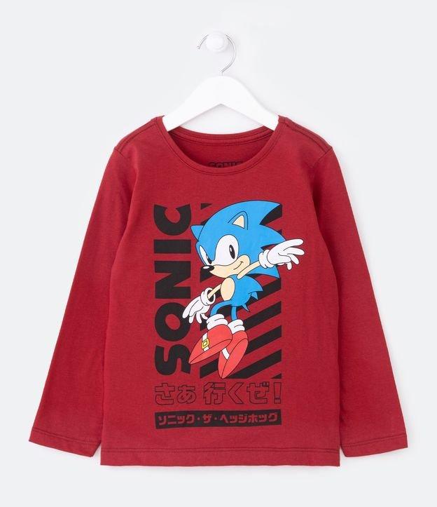 Camiseta Infantil Estampa Sonic - Tam 4 a 12 Anos - 1