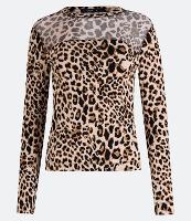 Blusa em Viscolycra com Estampa Animal Print e Pala de Tule - 2