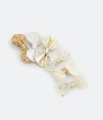 Kit 06 Presilhas de Cabelo Infantil em Formato de Laço